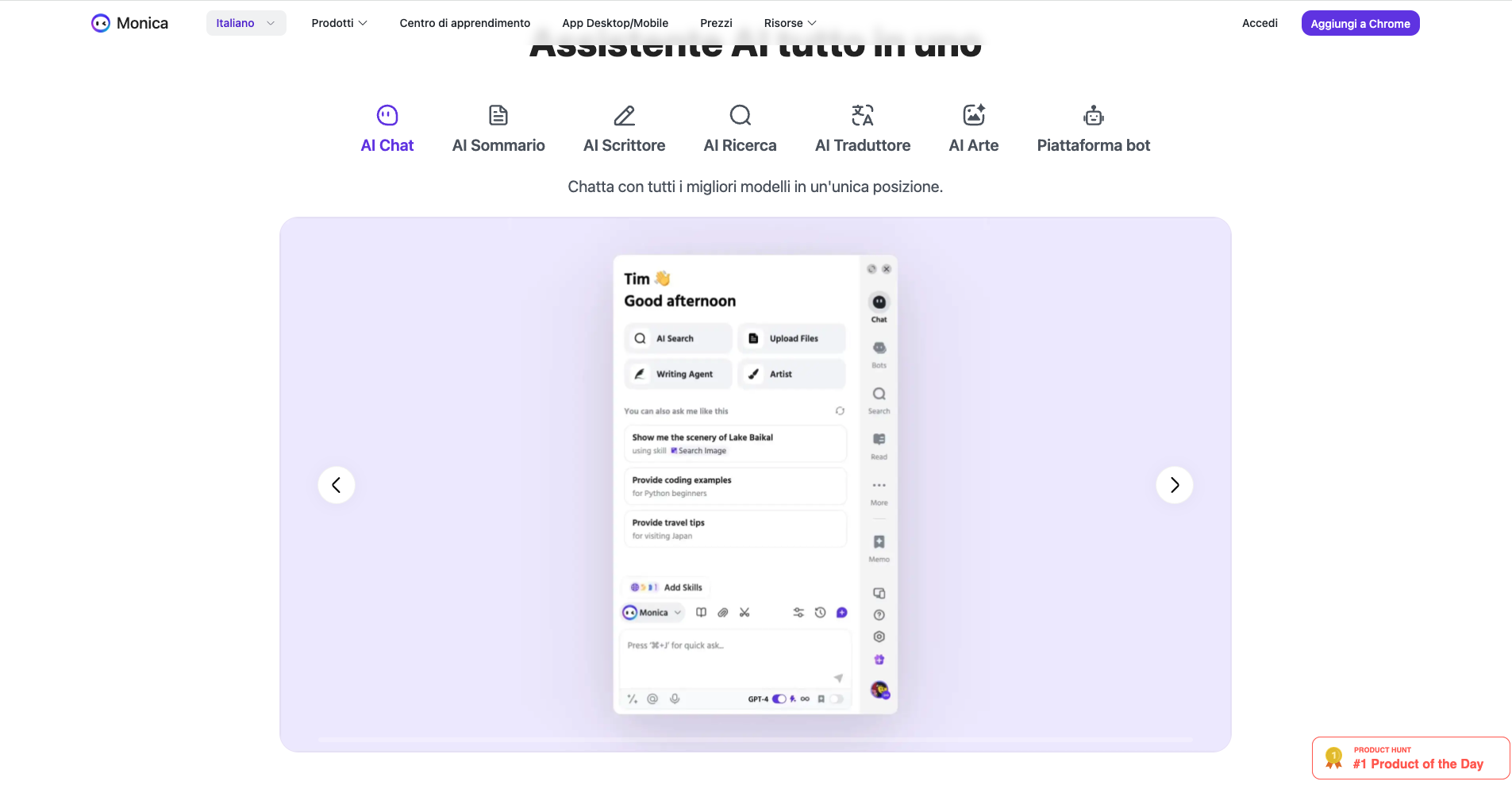 Monica: Assistente AI Personale per Chattare e Scrivere Testi Senza Sforzo